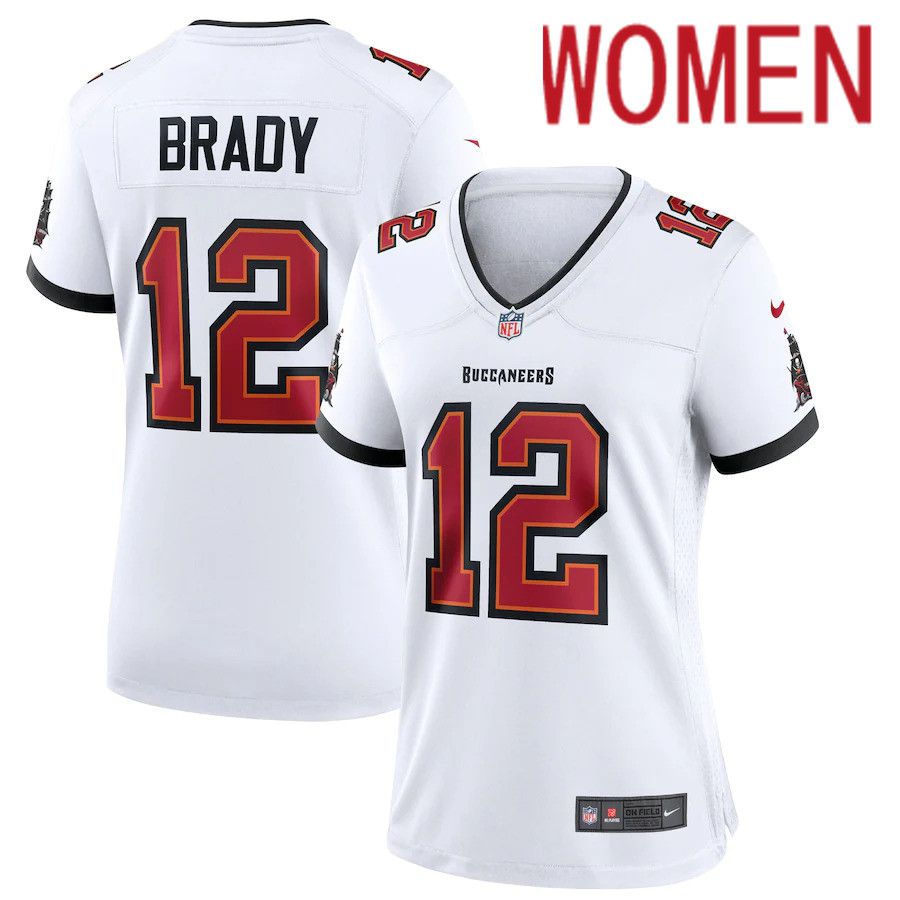 Women Tampa Bay Buccaneers 12 Tom Brady Nike White Game NFL Jersey